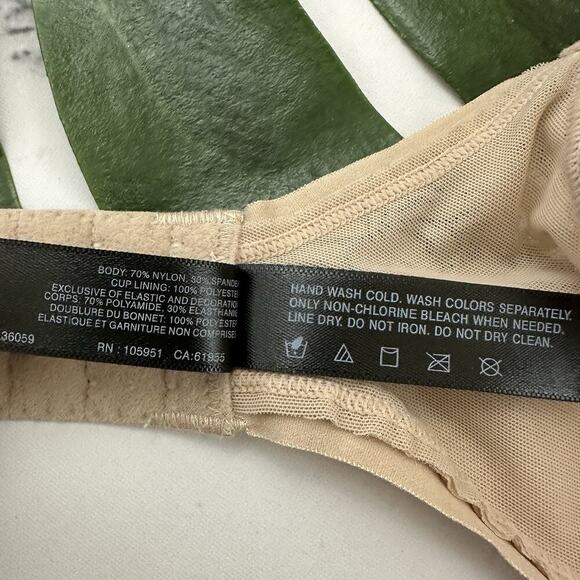 Natori Sheer Jacquard Underwire Bra Size 36 D Lot of 2 Nude Beige Black - Picture 9 of 11